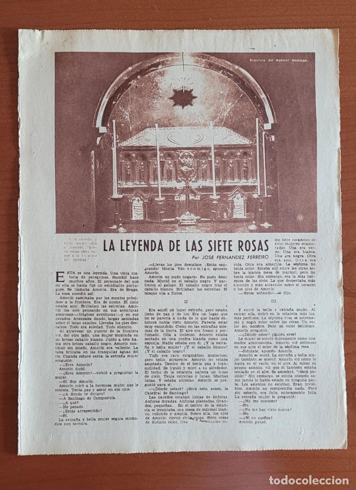 Coleccionismo de Revistas y Peri&oacute;dicos: Recortes ABC La leyenda de las siete rosas. Peregrinos Camino de Santiago. Amor&iacute;n, Braga