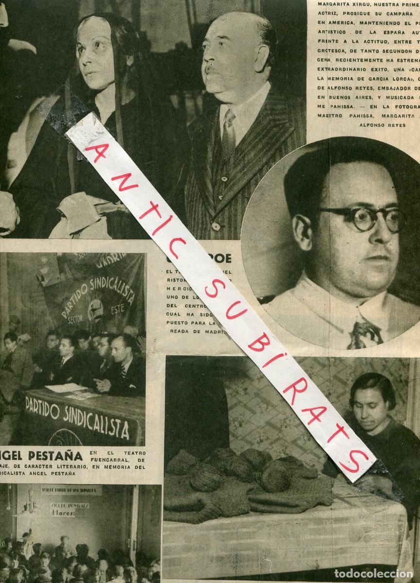 Coleccionismo de Revistas y Peri&oacute;dicos: VANGUARDIA A&Ntilde; 1938 GUERRA CIVIL HOMENAJE FEDERICO GARCIA LORCA MARGARITA XIRGU ANGEL PESTA&Ntilde;A RISTORI