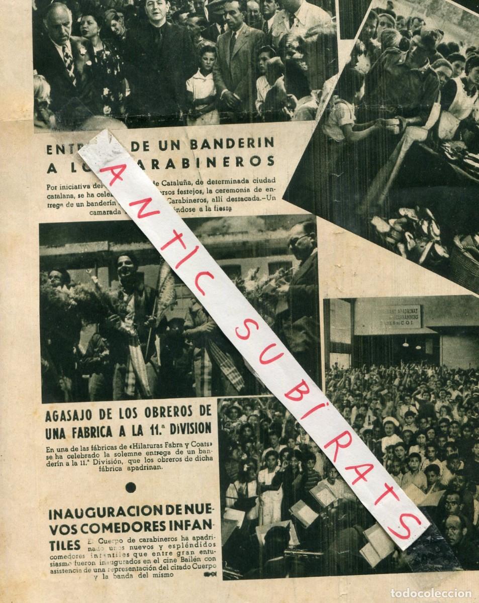 Coleccionismo de revistas y peri&oacute;dicos: VANGUARDIA A&Ntilde;O 1938 BANDERIN DE FABRA COATS A LA 11 DIVISION COMEDOR INFANTIL EN EL CINE BAILEN