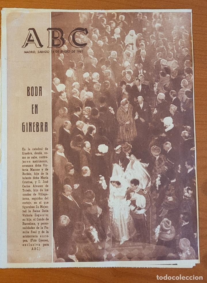 Coleccionismo de Revistas y Peri&oacute;dicos: Recortes ABC 14-1-61 Boda Victoria Marone hija Infanta Mar&iacute;a Cristina Jos&eacute; Carlos &Aacute;lvarez en Ginebra