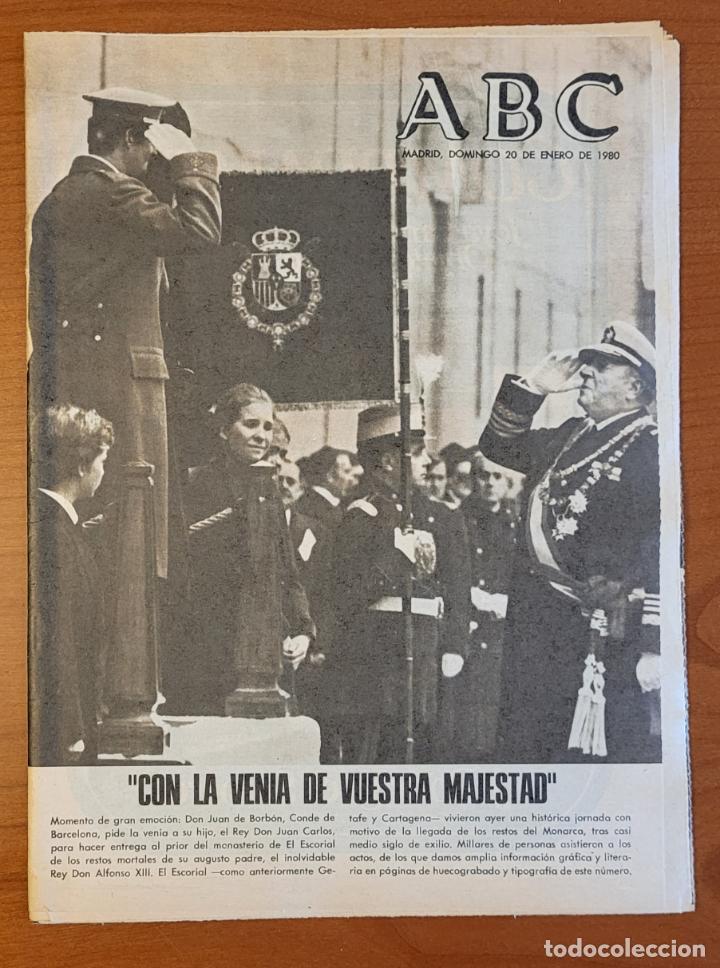 Coleccionismo de Revistas y Peri&oacute;dicos: ABC 20-1-80 y recortes ABC 19-1- Llegada de los restos de Alfonso XIII al monasterio de El Escorial