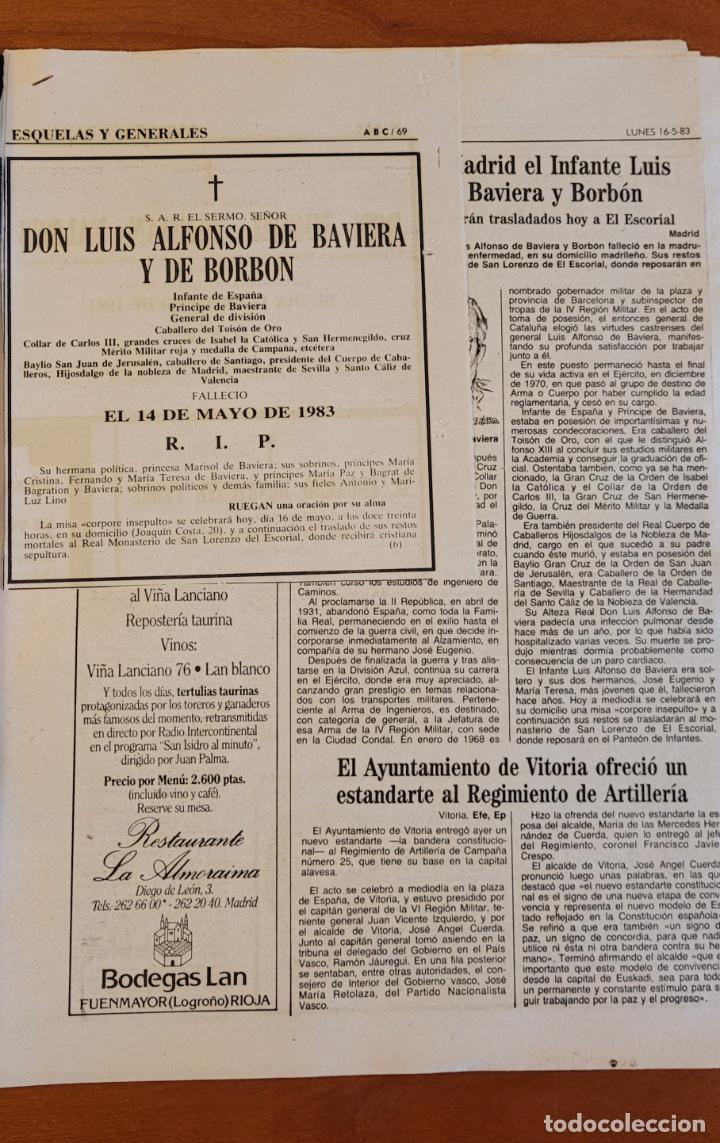 Collection Magazines and Newspapers: Recortes ABC 16-5-83 Fallecimiento del Infante Luis Alfonso de Baviera y Borb&oacute;n