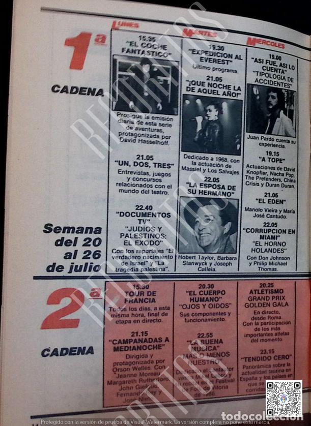 Coleccionismo de Revistas y Peri&oacute;dicos: david hasselhoff EL COCHE FANTASTICO MASSIEL JUAN PARDO