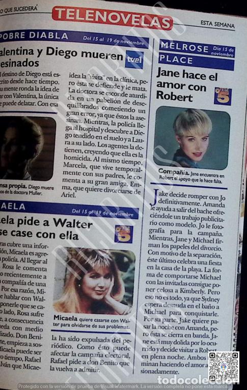 Coleccionismo de revistas y peri&oacute;dicos: MELROSE PLACE POBRE DIABLA MICAELA JANET RODRIGUEZ