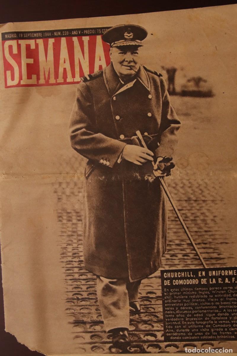Coleccionismo de Revistas y Peri&oacute;dicos: REVISTA SEMANA - NUM. 239 - A&Ntilde;O V - SEPTIEMBRE 1944 - CHURCHILL CON UNIFORME COMODORO DE LA R.A.F.