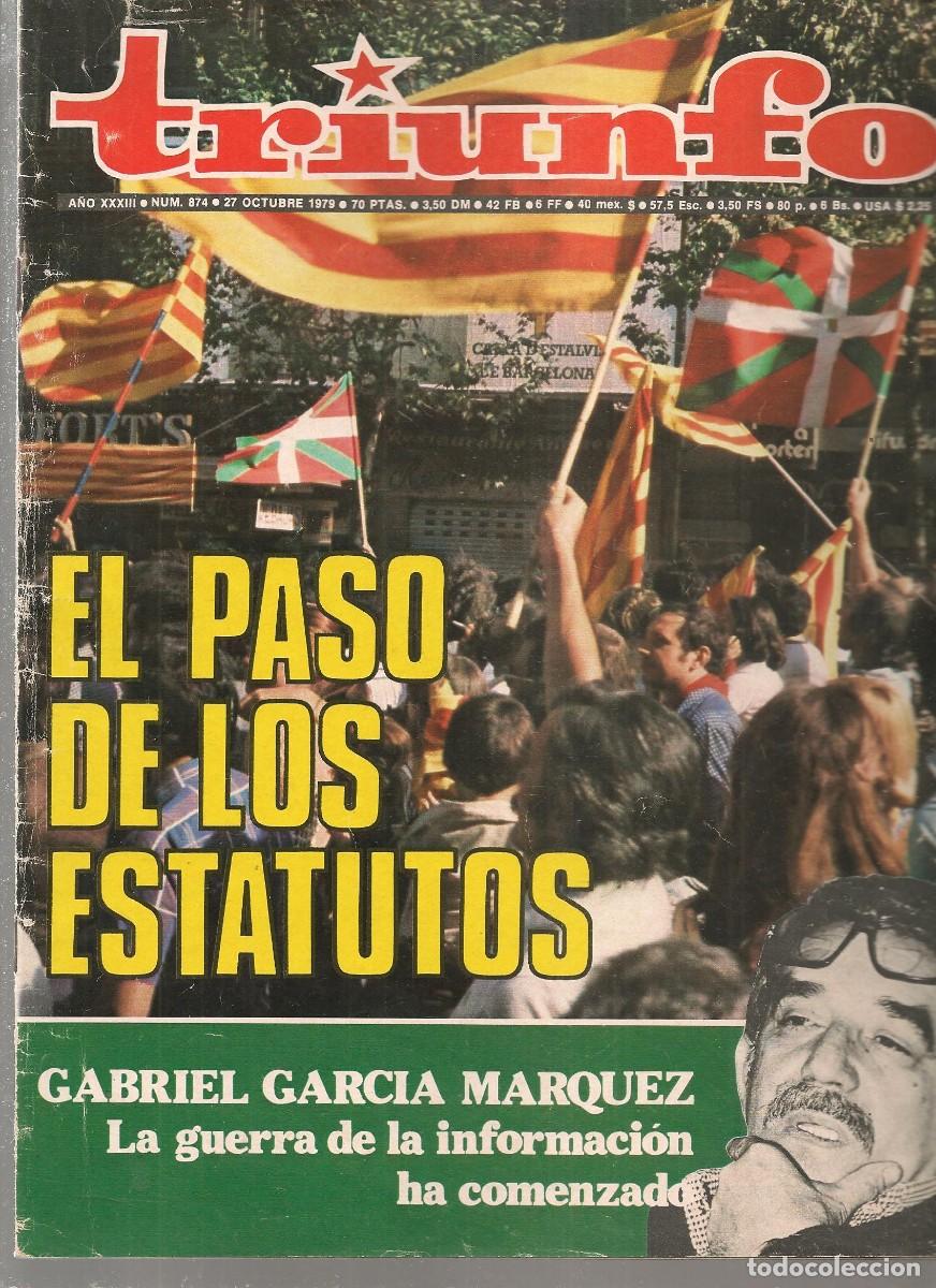 Coleccionismo de Revistas y Peri&oacute;dicos: TRIUNFO. N&ordm; 874.SANDOR KOCSIS, EL GENIO/ LOS ESTATUTOS /GARC&Iacute;A MARQUEZ / GRETA GARBO. 1979 (P/53)