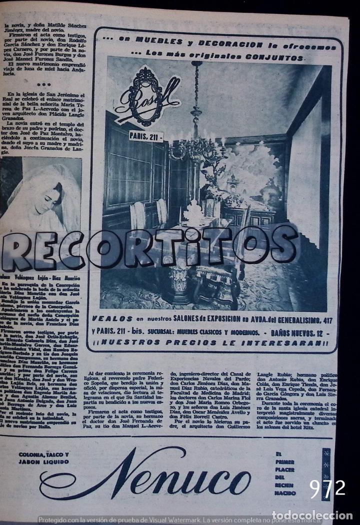 Coleccionismo de revistas y peri&oacute;dicos: ANUNCIO MUEBLES ROSELL VELAZQUEZ LUJAN DIAZ MAURI&Ntilde;O