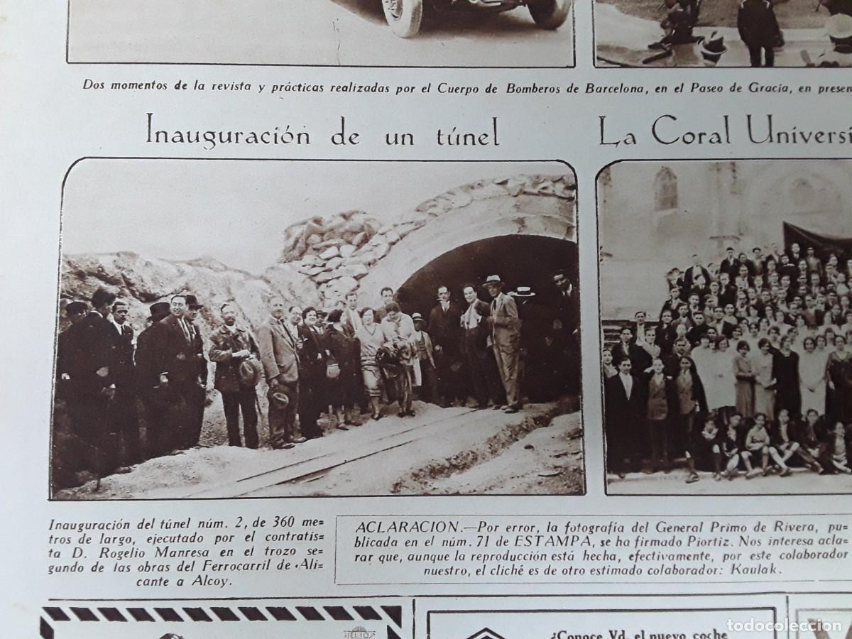 Collezionismo di Riviste e Giornali: INAGURACION TUNEL FERROCARRIL ALICANTE ALCOY / CORAL UNIVERSITARIA SALAMANCA HOJA REVISTA A&Ntilde;O 1929