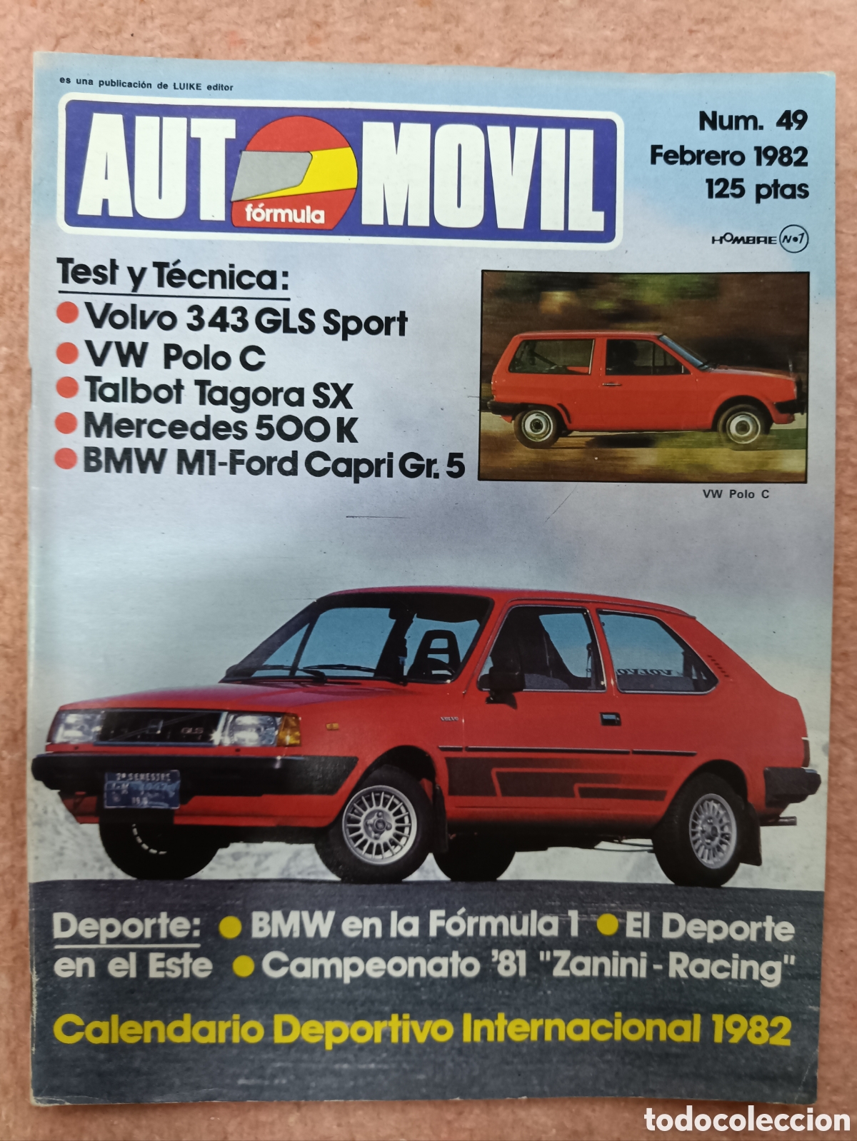 Coleccionismo de Revistas y Peri&oacute;dicos: Revista autom&oacute;vil formula n&uacute;mero 49 1982