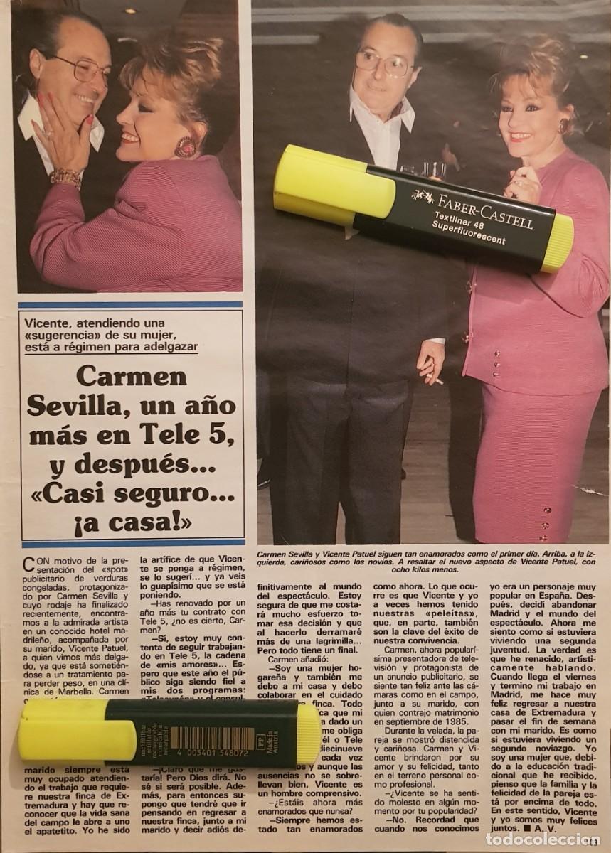 Coleccionismo de Revistas y Peri&oacute;dicos: Reportaje Carmen Sevilla 10.02.93