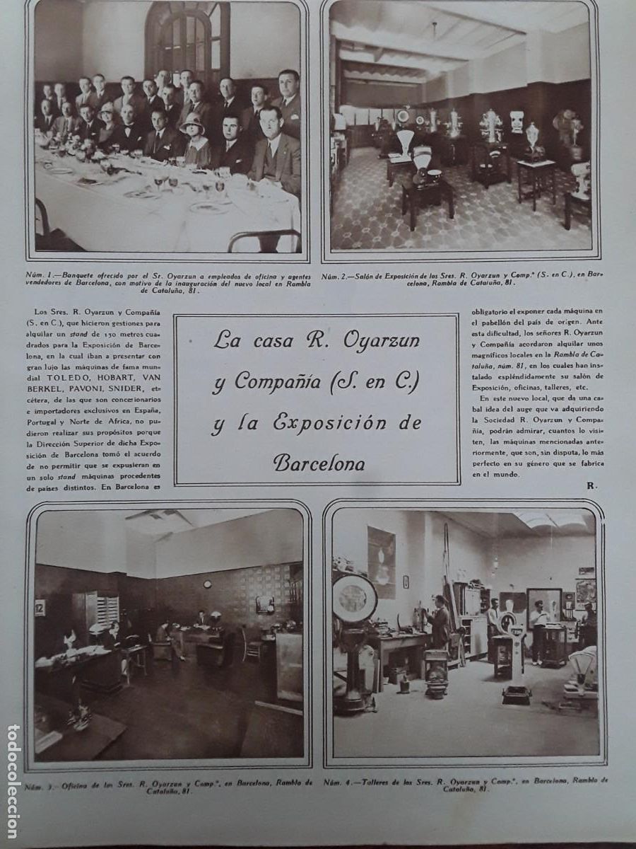 Collezionismo di Riviste e Giornali: LA CASA R.OYARZUN Y C&ordf; EXPOSICION BARCELONA HOJA A&Ntilde;O 1929