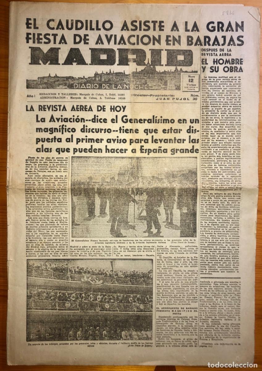 Coleccionismo de Revistas y Peri&oacute;dicos: GUERRA CIVIL- MADRID- DIARIO DE LA NOCHE- 1939