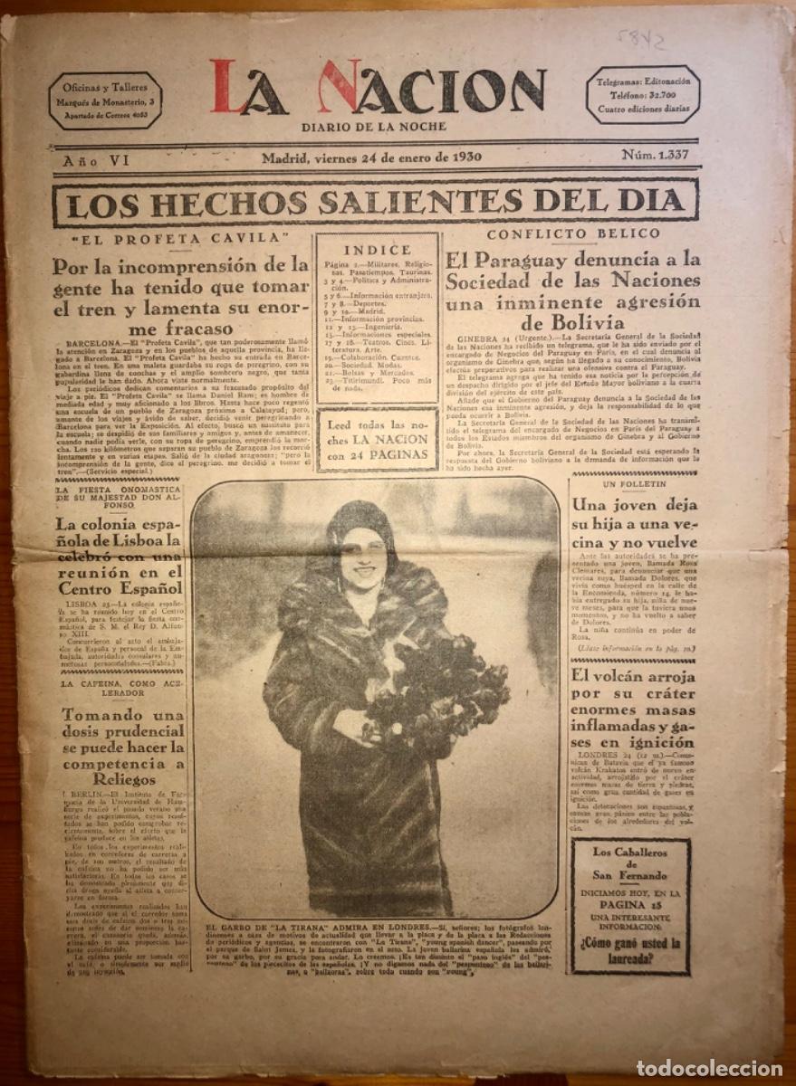 Coleccionismo de Revistas y Peri&oacute;dicos: LA NACION- DIARIO DE LA NOCHE- MADRID 1930