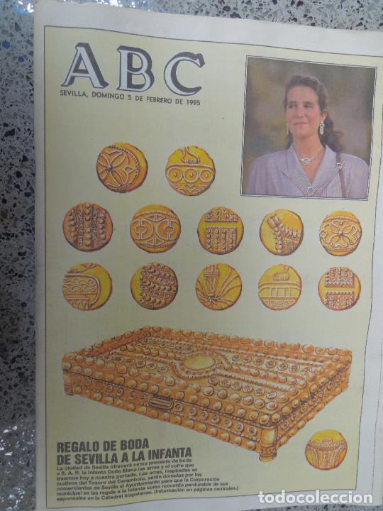 Coleccionismo de Revistas y Peri&oacute;dicos: ABC SEVILLA 05-02-1995 - PORTADA REGALO DE BODA DE SEVILLA A LA INFANTA ELENA - COMPLETO