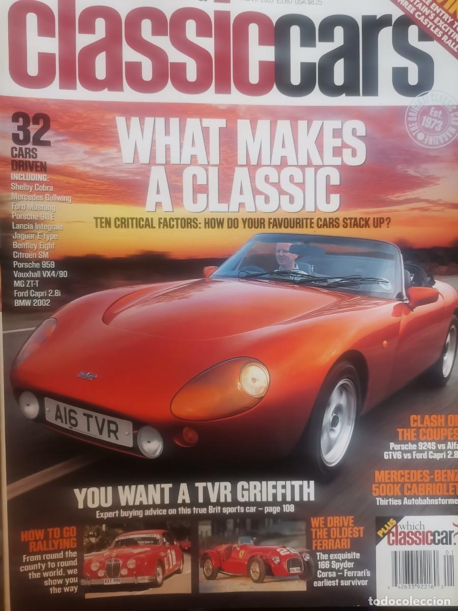 Coleccionismo de Revistas y Peri&oacute;dicos: 2003 REVISTA THOROUGHBRED & CLASSIC CARS - SHELBY COBRA - PORSCHE 911 E - MG ZT-T