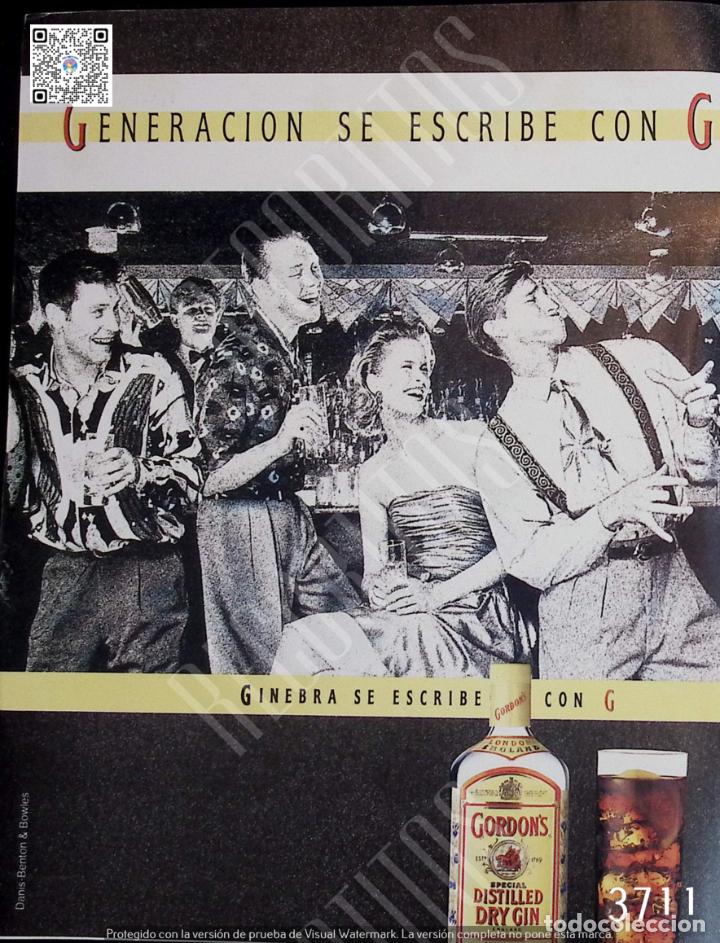 Coleccionismo de revistas y peri&oacute;dicos: anuncio publicidad gin ginebra gordons
