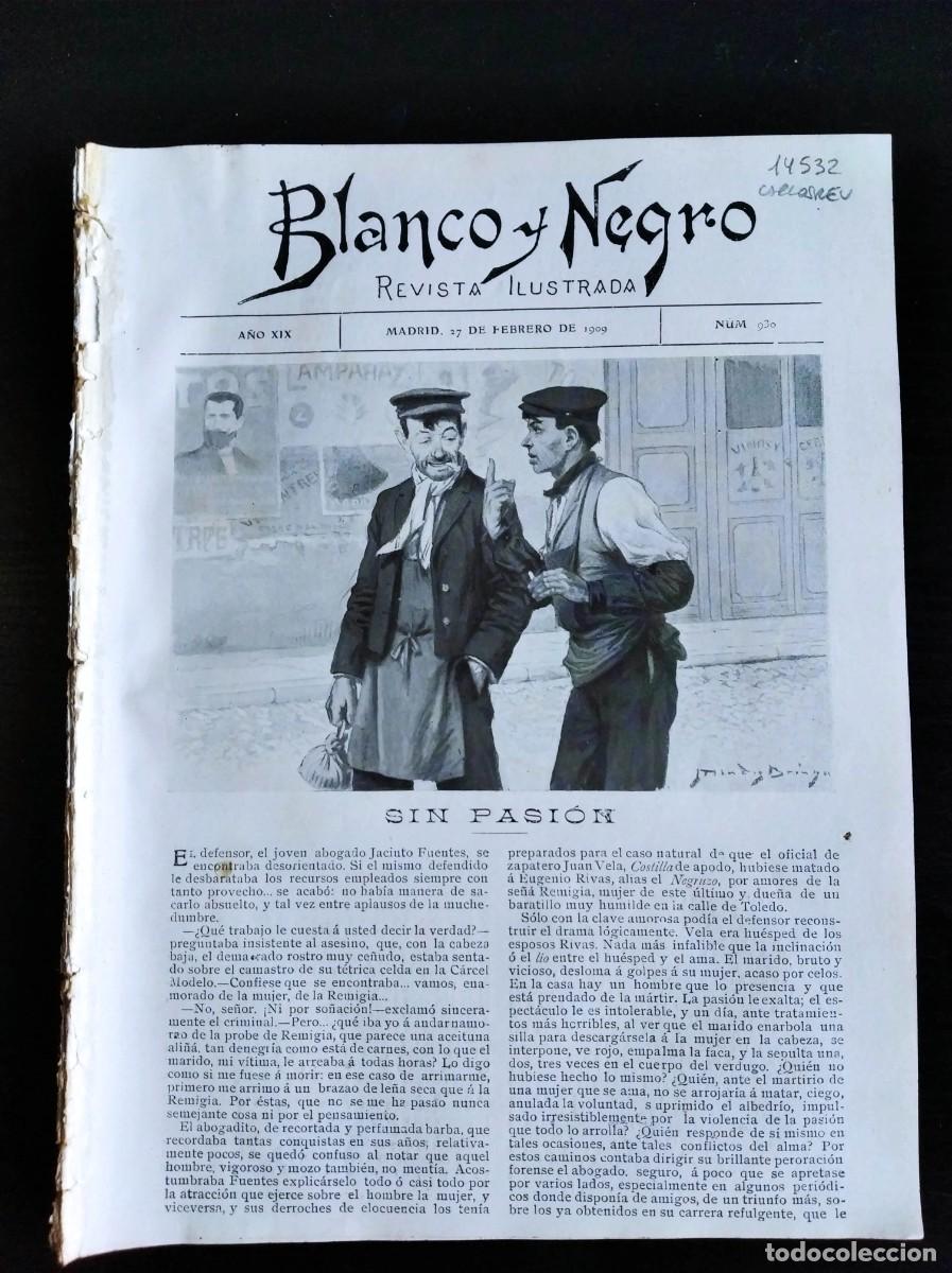 Coleccionismo de Revistas y Peri&oacute;dicos: BLANCO Y NEGRO. N&ordm; 930. A&Ntilde;O 1909. JOS&Eacute; DE RIBERA (MUSEO DEL PRADO). LA ESCALA DE JACOB (PINTU.. LEER