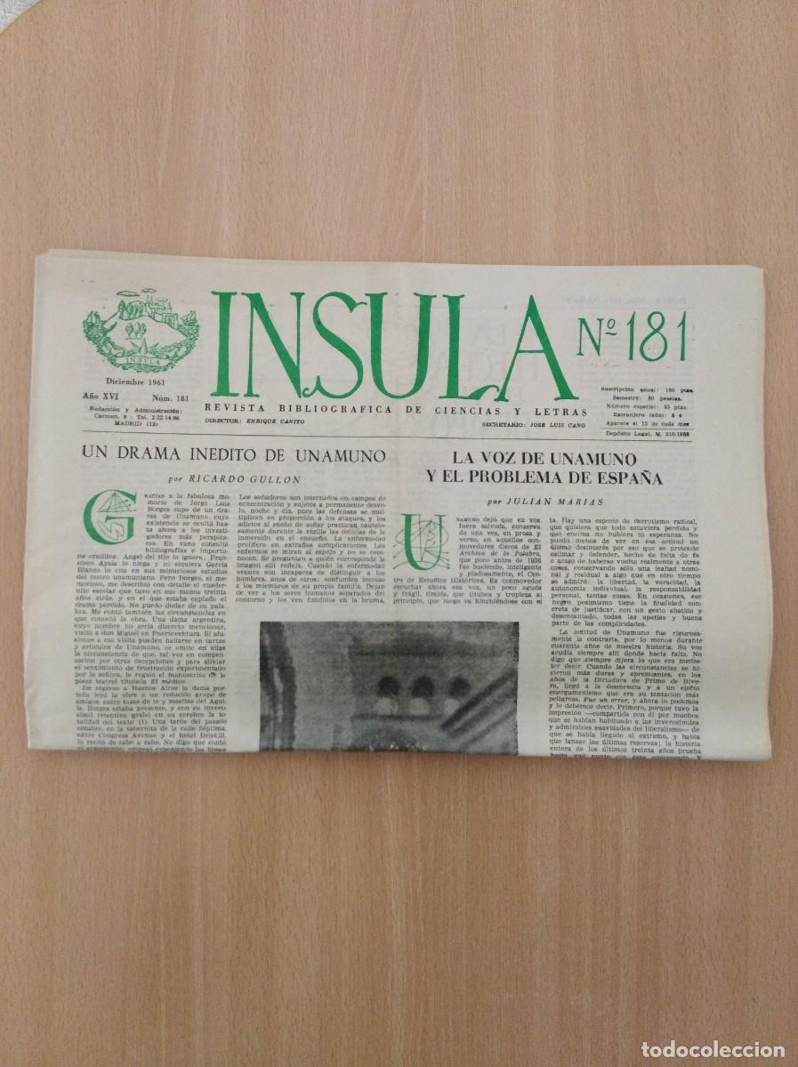 Coleccionismo de Revistas y Peri&oacute;dicos: INSULA. REVISTA BIBLIOGR&Aacute;FICA DE CIENCIAS Y LETRAS / N&ordm; 181
