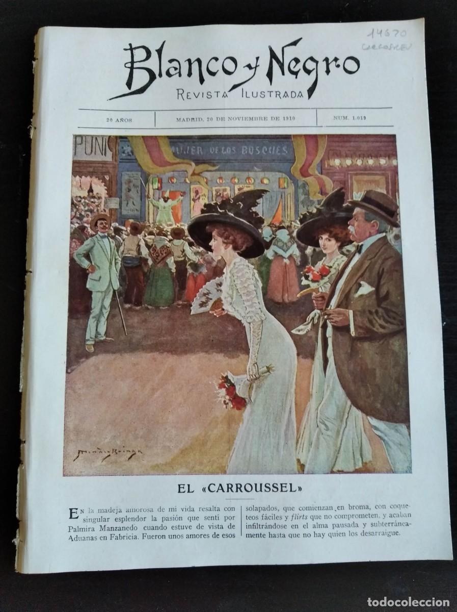Coleccionismo de revistas y peri&oacute;dicos: BLANCO Y NEGRO. N&ordm; 1019. A&Ntilde;O 1910. LA CRECIDA DEL SENA. EL D&Iacute;A DE TRAFALGAR EN LONDRES. UN BU.. LEER
