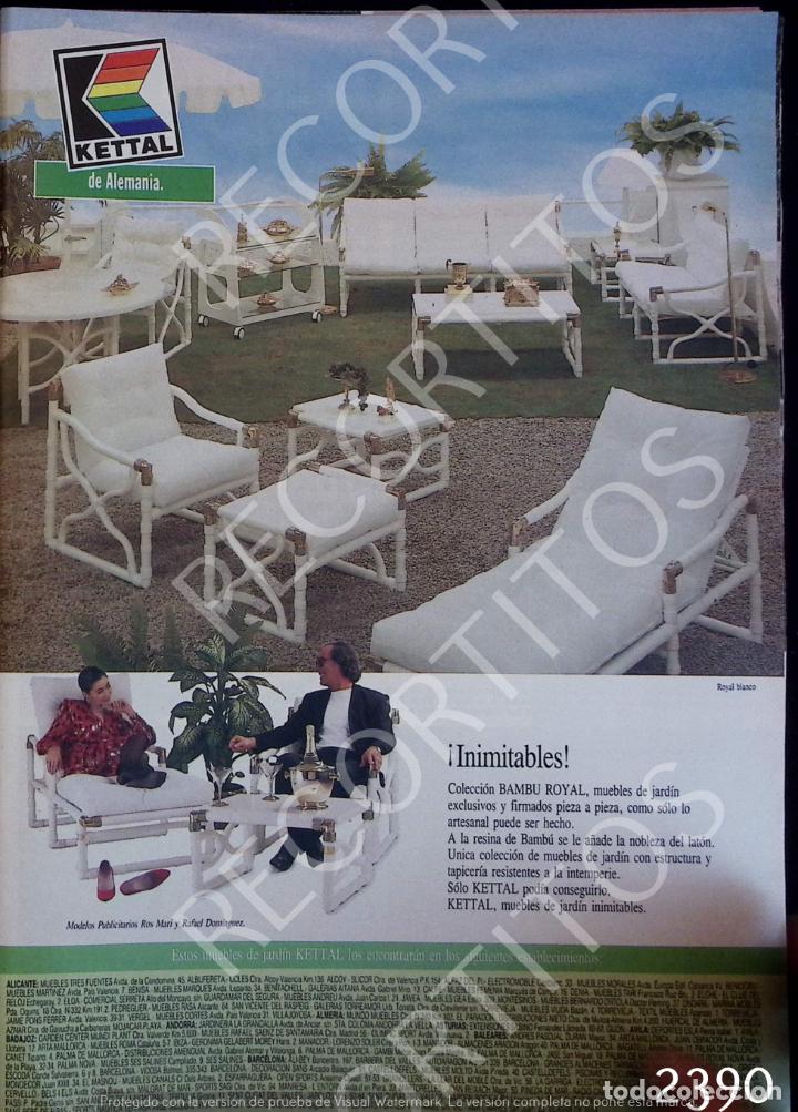 Coleccionismo de Revistas y Peri&oacute;dicos: anuncio kettal dobles de julio iglesias e isabel preysler mueblas de jardin