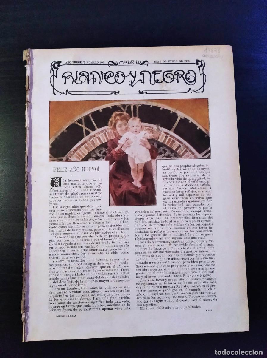 Collezionismo di Riviste e Giornali: BLANCO Y NEGRO. N&ordm; 609. A&Ntilde;O 1903. CONDESA DUQUESA DE BENAVENTE. PARTIDO DE FOOT-BALL EN EL HI.. LEER