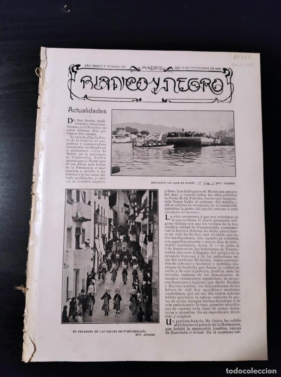 Coleccionismo de revistas y peri&oacute;dicos: BLANCO Y NEGRO. N&ordm; 645. A&Ntilde;O 1903. C&Oacute;MO NACE LA PEREGRINACI&Oacute;N A LA MECA. EL MONASTERIO DE RIPO.. LEER