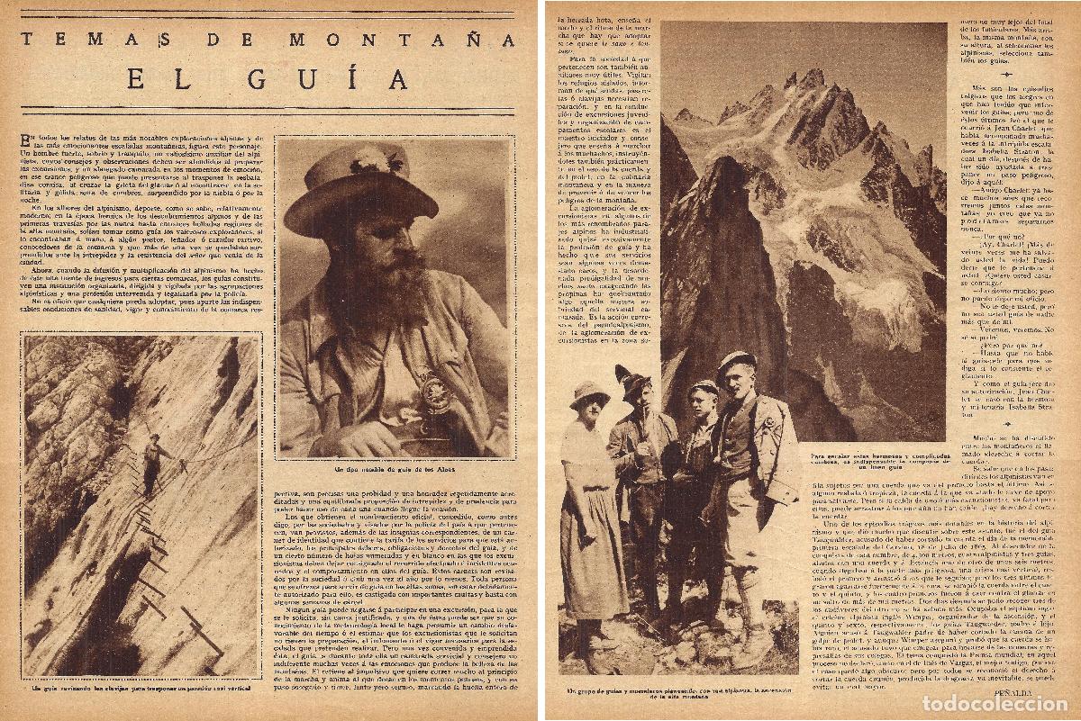 Sammeln von Zeitschriften und Zeitungen: 1925 HOJAS REVISTA MONTA&Ntilde;ISMO ALPINISMO EL GU&Iacute;A DE MONTA&Ntilde;A, ALPES