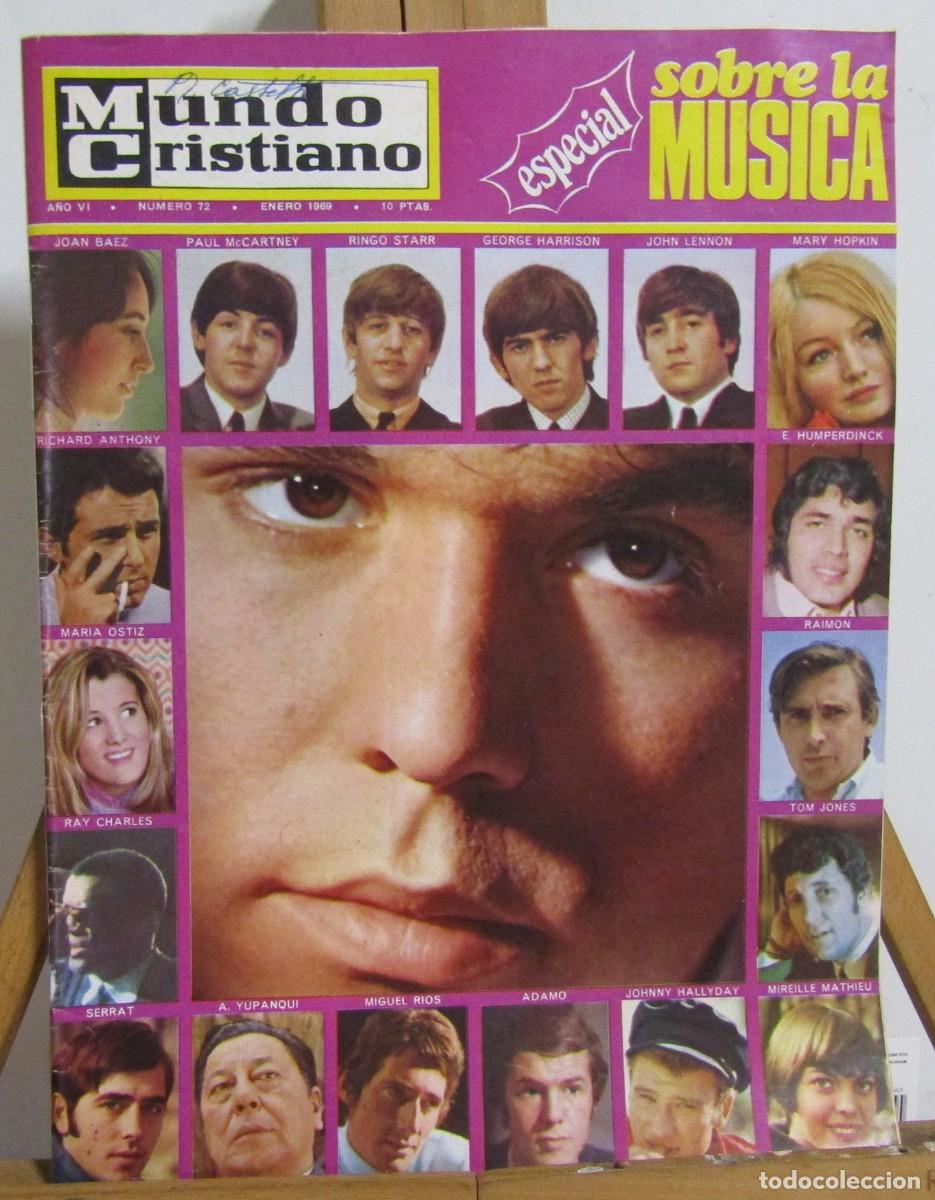 Coleccionismo de revistas y peri&oacute;dicos: ESPECIAL MUSICA DECADA DE LOS 60 REPORTAJE 36 FOTOS DE MUSICOS Y GRUPOS MUNDO CRISTIANO ENERO 1969