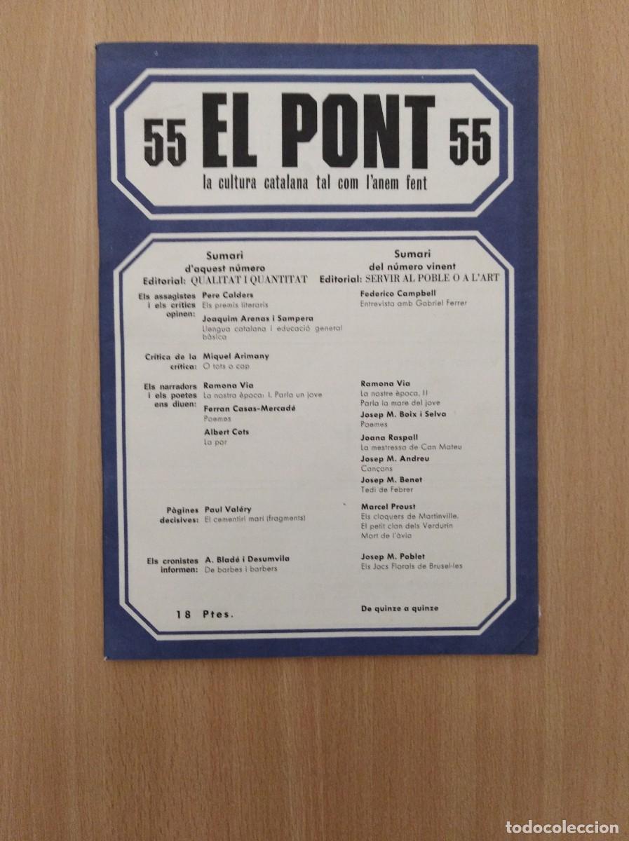 Coleccionismo de Revistas y Peri&oacute;dicos: REVISTA EL PONT - n&uacute;m. 55. Maig 1972