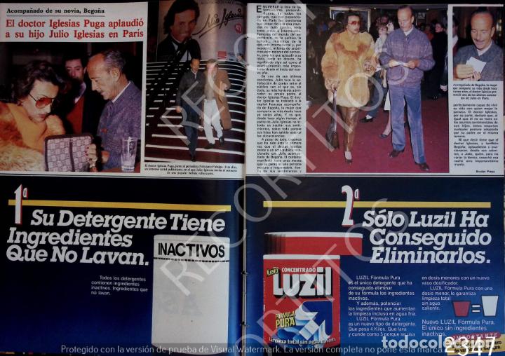 Coleccionismo de Revistas y Peri&oacute;dicos: doctor puga en paris concierto de julio iglesias anuncio luzil