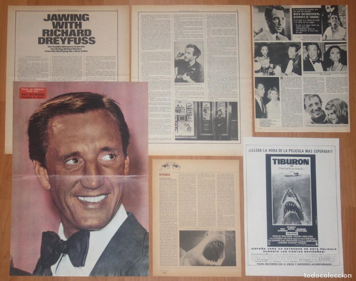 Collection Magazines and Newspapers: TIBURON lote prensa clippings 1970s poster Richard Dreyfuss Roy Scheider Spielberg Jaws pelicula