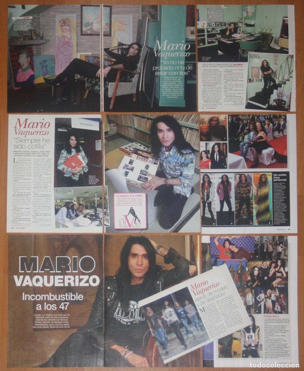 Coleccionismo de Revistas y Peri&oacute;dicos: MARIO VAQUERIZO lote prensa 2000s revista fotos clippings Alaska recortes