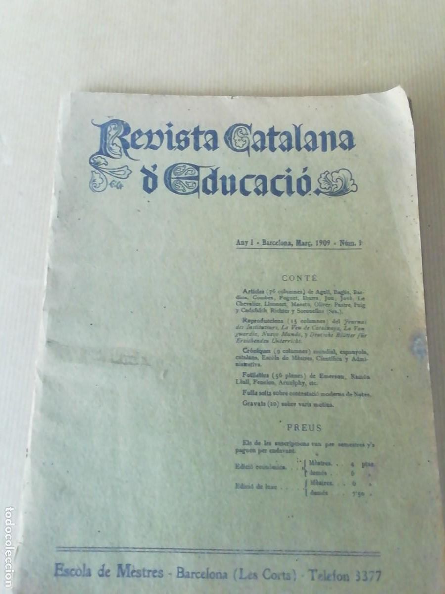 Coleccionismo de Revistas y Peri&oacute;dicos: Revista catalana Educaci&oacute;n 1909