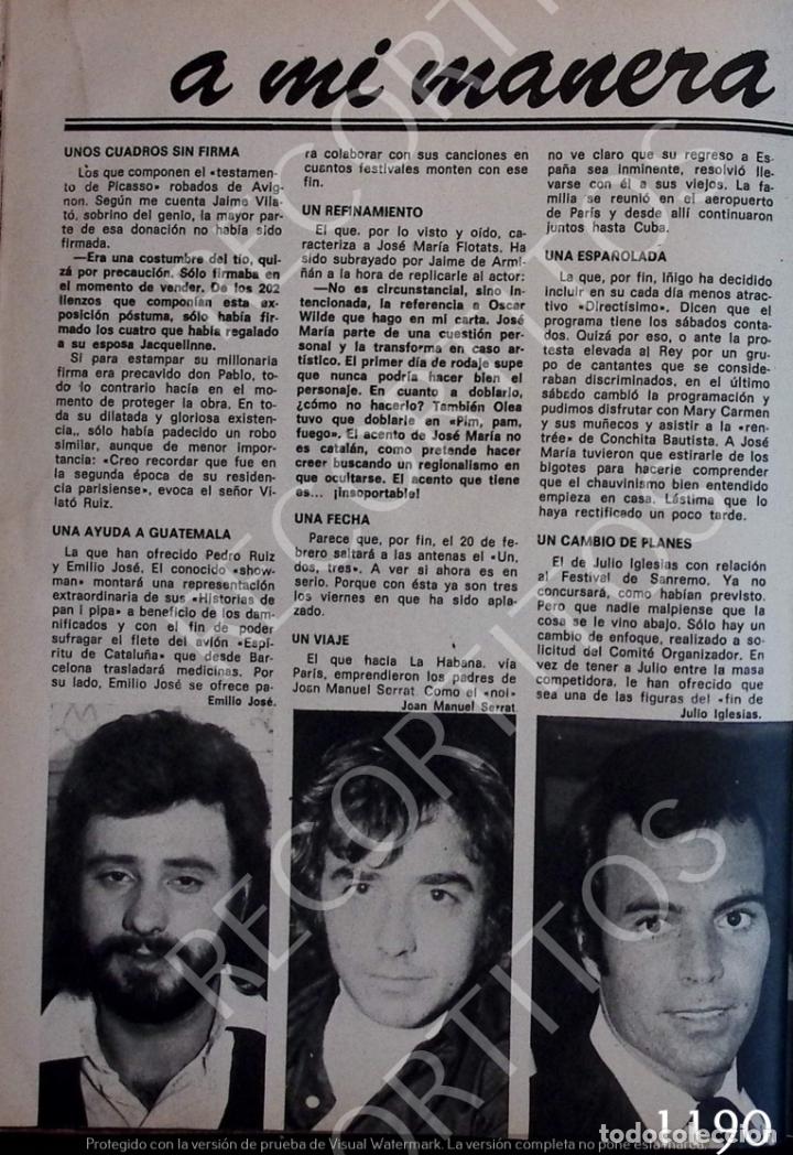 Coleccionismo de Revistas y Peri&oacute;dicos: EMILIO JOSE JOAN MANUEL SERRAT JULIO IGLESIAS