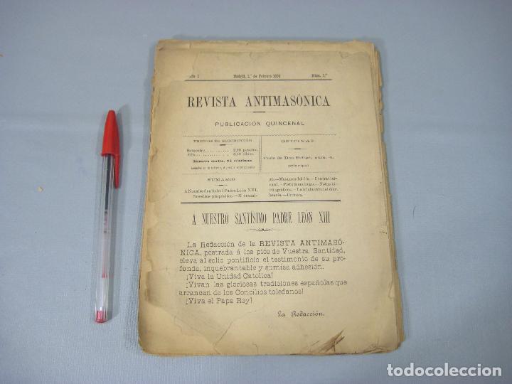Coleccionismo de Revistas y Peri&oacute;dicos: VARIOS N&Uacute;MEROS DE LA REVISTA ANTIMAS&Oacute;NICA. MADRID 1899. UNION ANTIMAS&Oacute;NICA ESPA&Ntilde;OLA