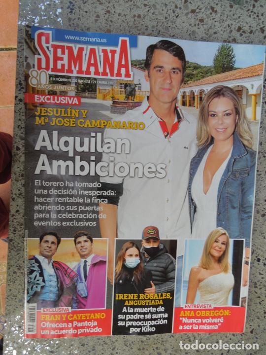Coleccionismo de Revistas y Peri&oacute;dicos: SEMANA REVISTA N&ordm; 4218- 12-2020 - JESULIN Y CAMPANARIO ALQUILAN AMBICIONES