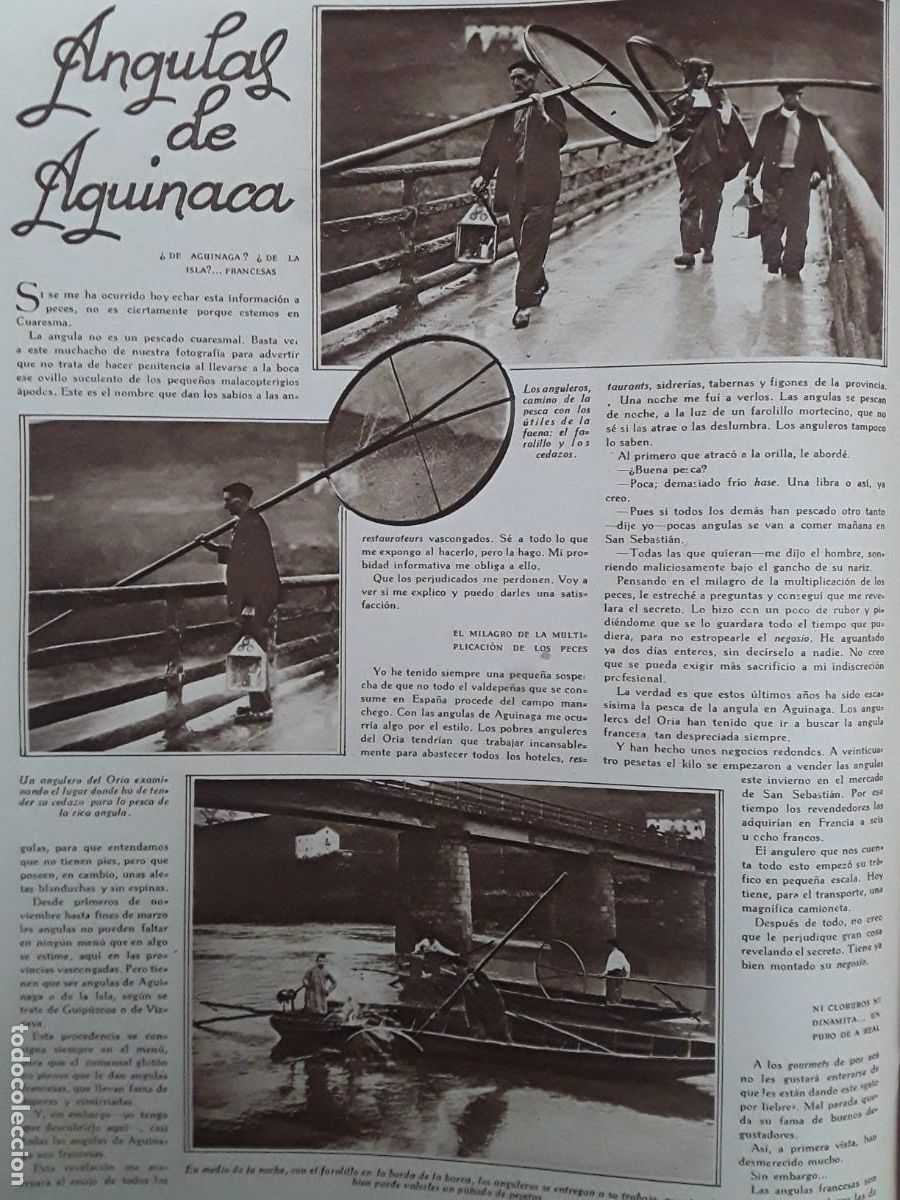Collection Magazines and Newspapers: ANGULAS AGUINAGA O DE LA ISLA RIO ORIA ANGULEROS FAROLILLO CEDAZOS 2 HOJAS REVISTA A&Ntilde;O 1929