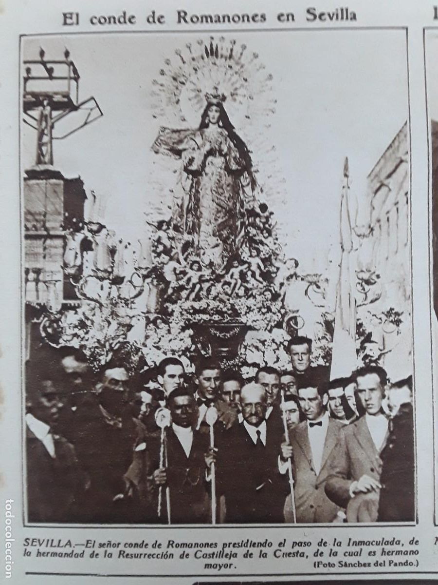 Collezionismo di Riviste e Giornali: CONDE ROMANONES PASO INMACULADA HERMANDAD RESURRECCION CASTILLEJA CUESTA SEVILLA MANTILLA 1929