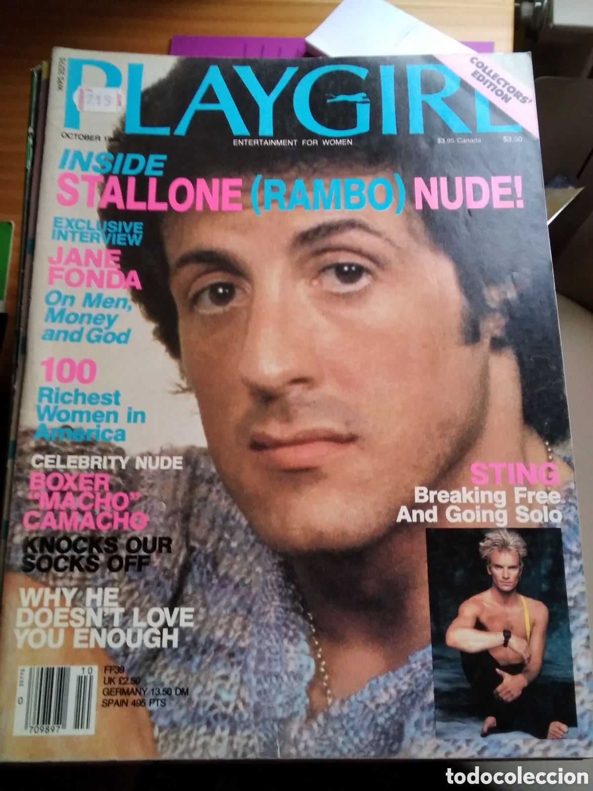 Coleccionismo de Revistas y Peri&oacute;dicos: Playgirl americano revista desnudos masculinos 1986 octubre silvester stallone