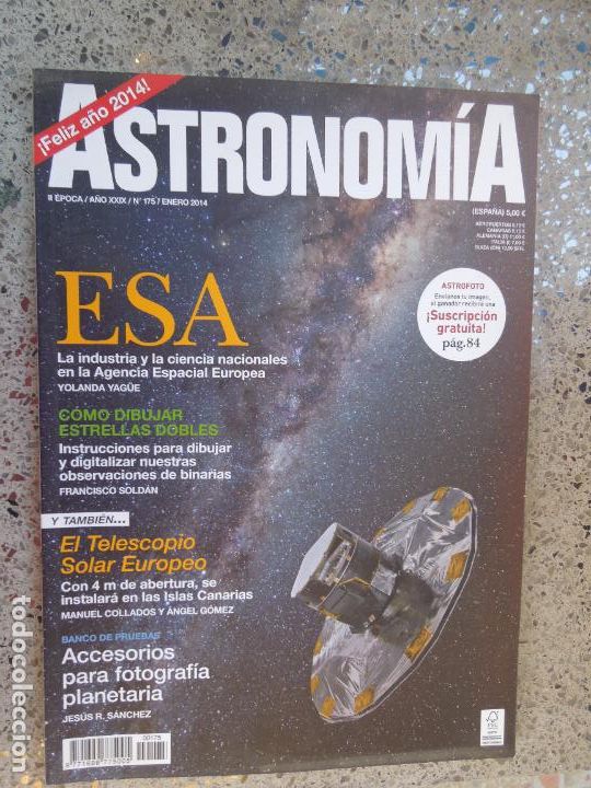 Colecionismo de Revistas e Jornais: ASTRONOMIA REVISTA N&ordm; 175- ENERO 2014- ESA - EL TELESCOPIO SOLAR EUROPEO
