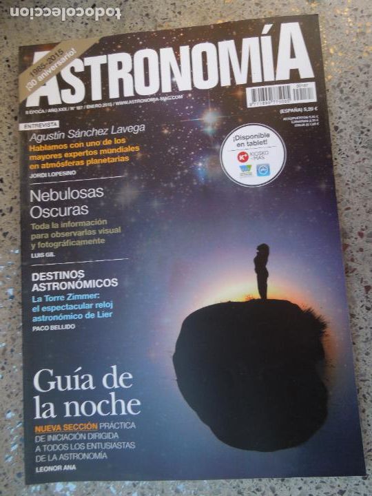 Colecionismo de Revistas e Jornais: ASTRONOMIA REVISTA N&ordm; 187- ENERO 2015- GUIA DE LA NOCHE