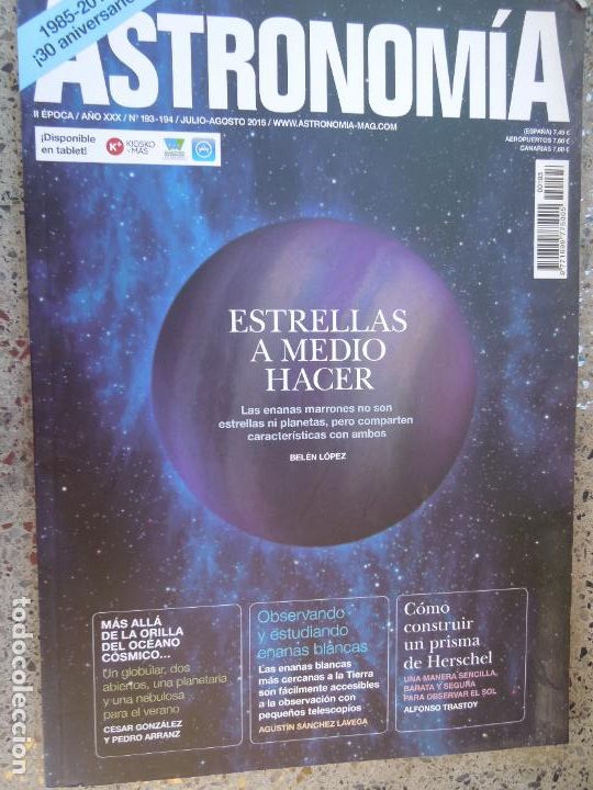 Colecionismo de Revistas e Jornais: ASTRONOMIA REVISTA N&ordm; 193-194- JULIO -AGOSTO 2015- ESTRELLAS A MEDIO HACER