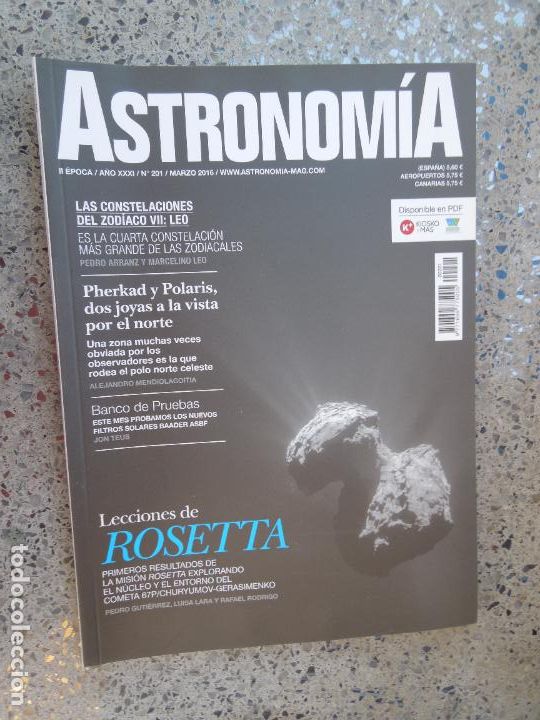Collection Magazines and Newspapers: ASTRONOMIA REVISTA N&ordm; 201- MARZO 2016- LECCIONES DE ROSETTA