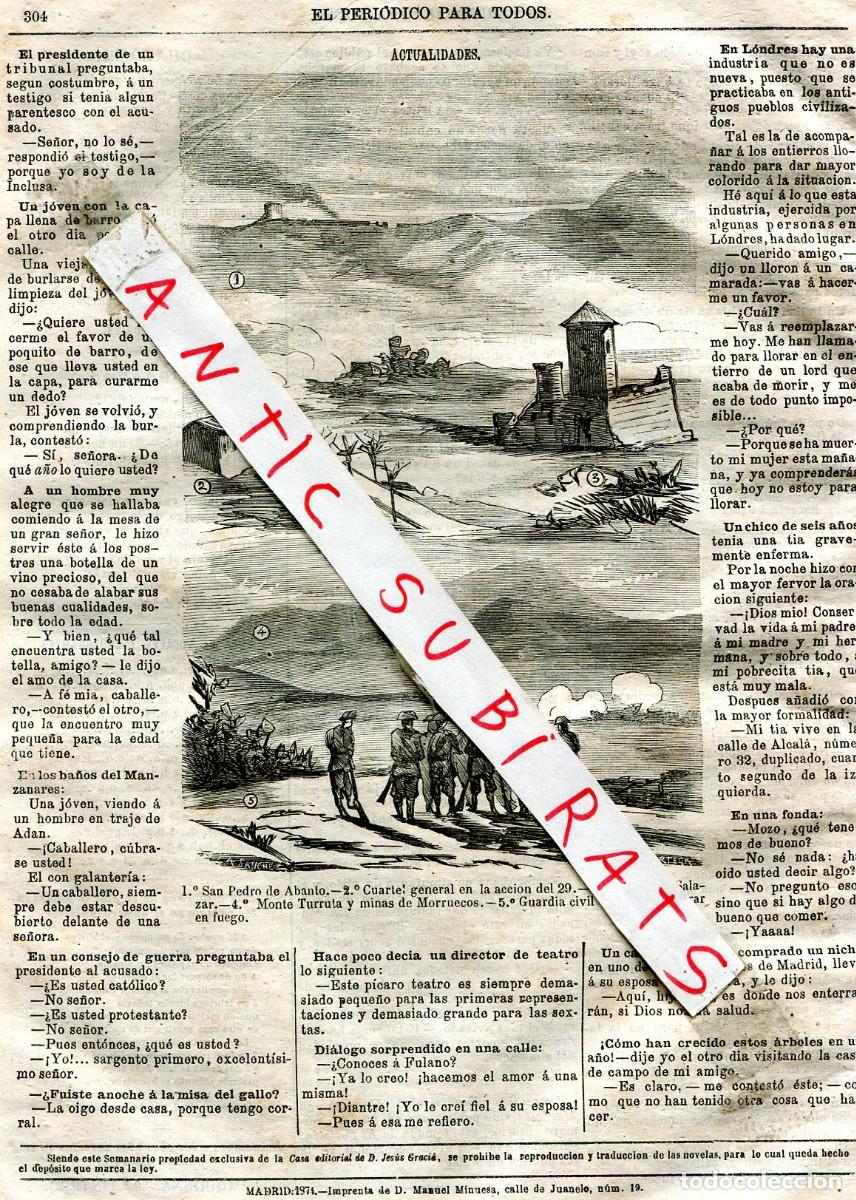 Collection Magazines and Newspapers: PERIODICO A&Ntilde;O 1874 TERCERA GUERRA CARLISTA SAN PEDRO DE ABANTO CASTILLO DE SALAZAR TURRUTA MORRUECOS