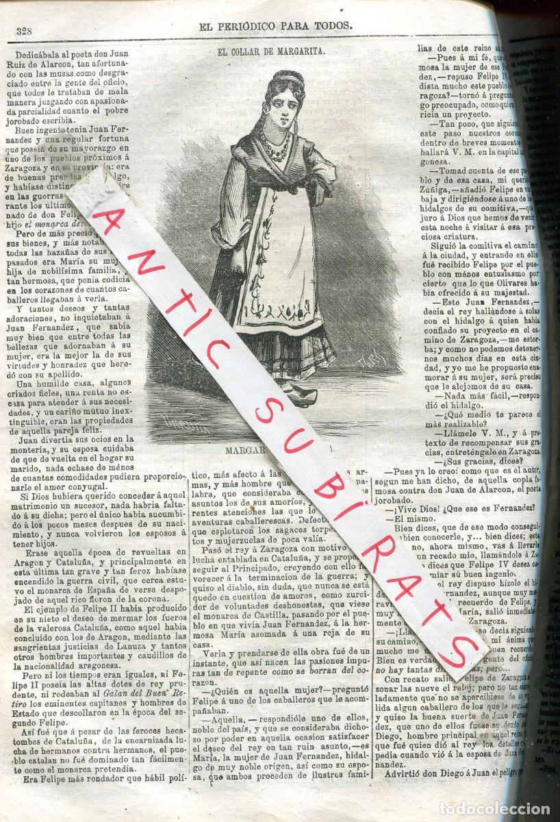 Collection Magazines and Newspapers: PERIODICO A&Ntilde;O 1874 EL COLLAR DE MARGARITA CUENTO ASTURIANO ASTURIAS EL HUERTO DEL DIABLO