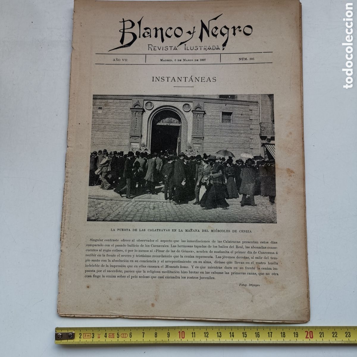Sammeln von Zeitschriften und Zeitungen: Revista Blanco y negro n&ordm;305, Puerta calatrava, Filipinas, Cuba, reina de Grecia,