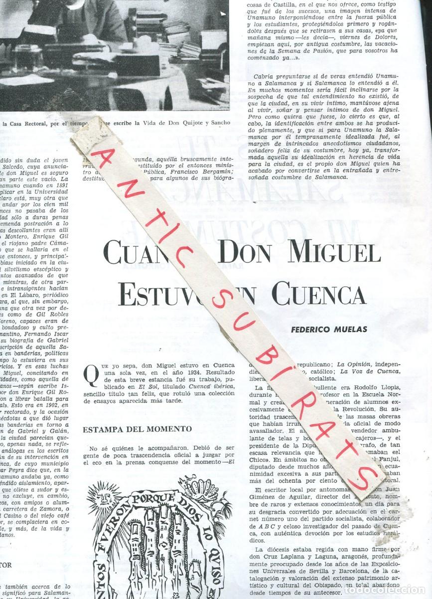 Coleccionismo de Revistas y Peri&oacute;dicos: REVISTA A&Ntilde;O 1964 MIGUEL DE UNAMUNO EN CUENCA