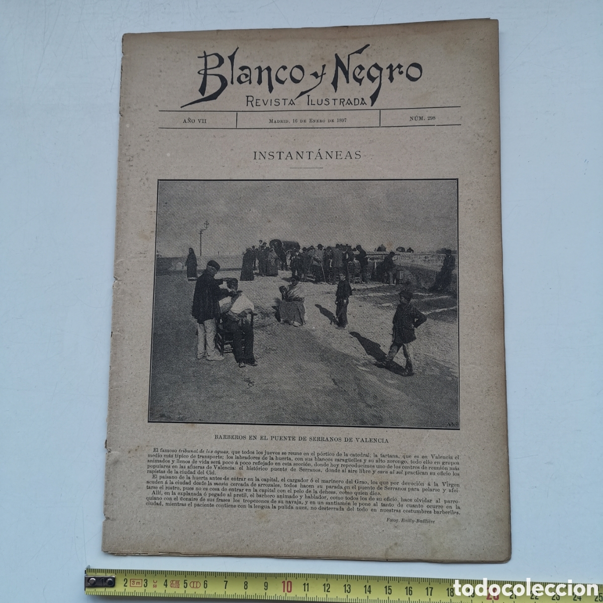 Collezionismo di Riviste e Giornali: Revista Blanco y negro n&ordm;298 de 1897 Barberos, Serranos Valencia, Filipinas, Carmen Cobe&ntilde;a