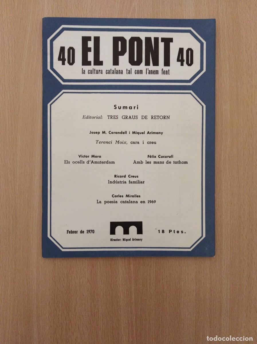 Coleccionismo de Revistas y Peri&oacute;dicos: REVISTA EL PONT - n&uacute;m. 40. Febrer de 1970