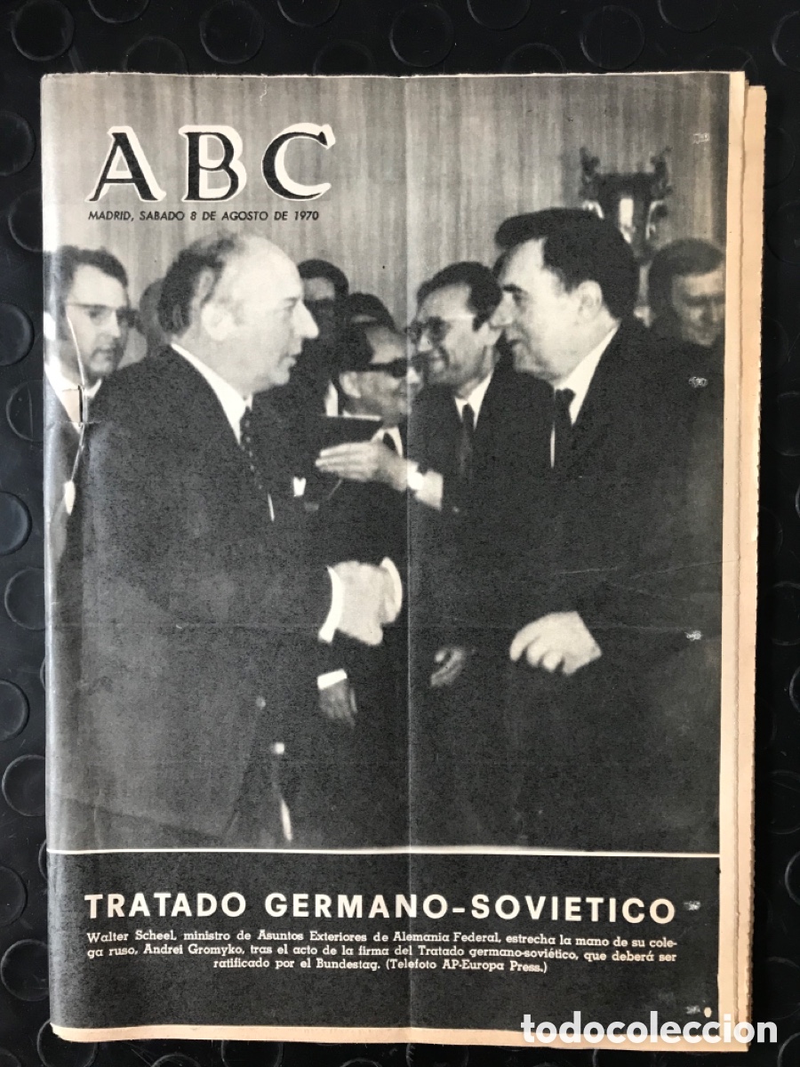 Coleccionismo de Revistas y Peri&oacute;dicos: Peri&oacute;dico Diario ABC - 8 Agosto de 1970. Tratado Germano sovietico.